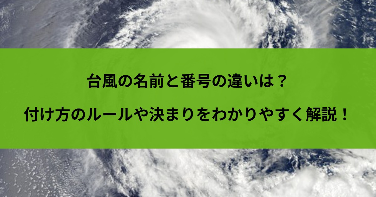 台風の名前と番号の違いは？付け方のルールや決まりをわかりやすく解説！