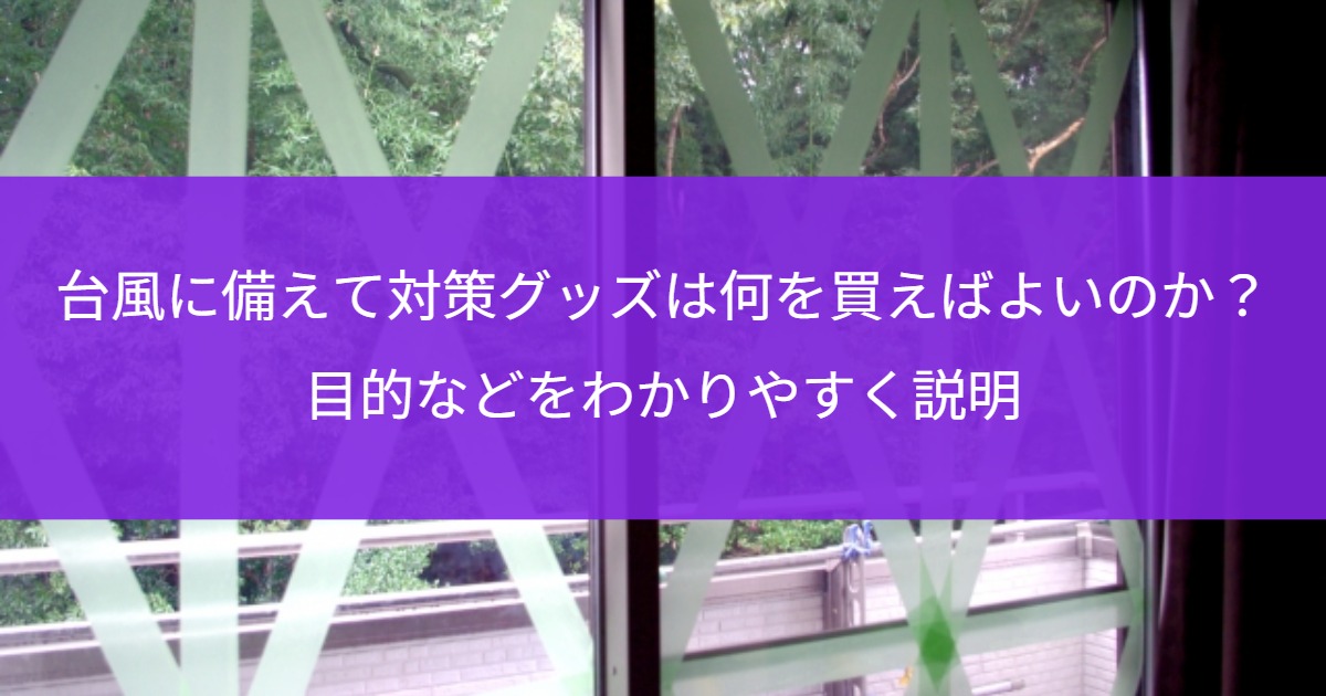 台風に備えて対策グッズは何を買えばよいのか？目的などをわかりやすく説明