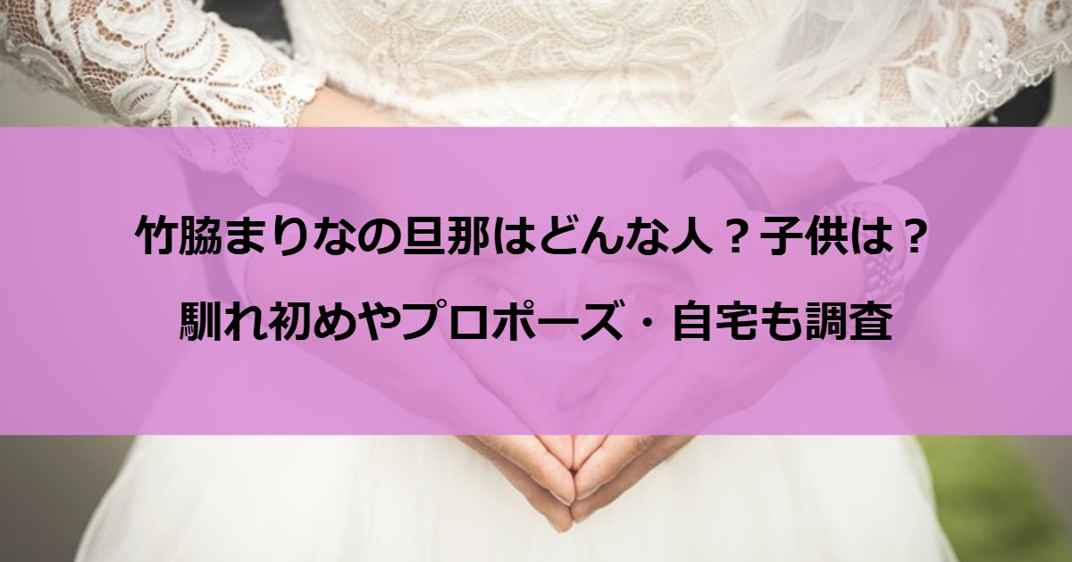 竹脇まりなの旦那はどんな人？子供は？馴れ初めやプロポーズ・自宅も調査