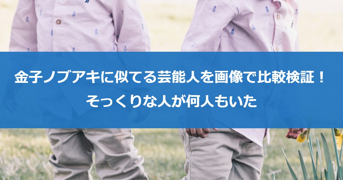 金子ノブアキに似てる芸能人を画像で比較検証！そっくりな人が何人もいた