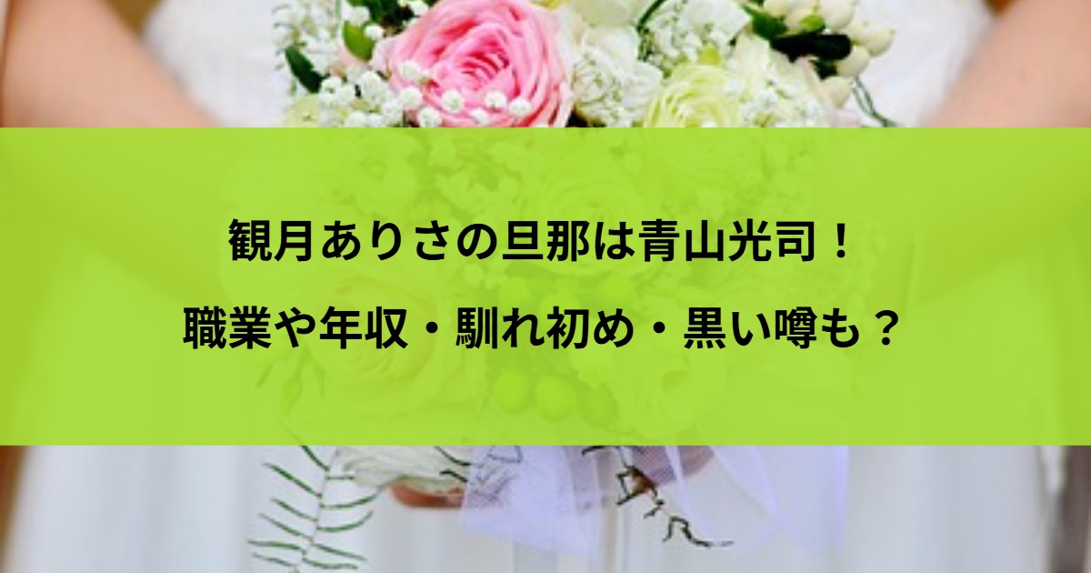 観月ありさの旦那は青山光司！職業や年収・馴れ初め・黒い噂も？