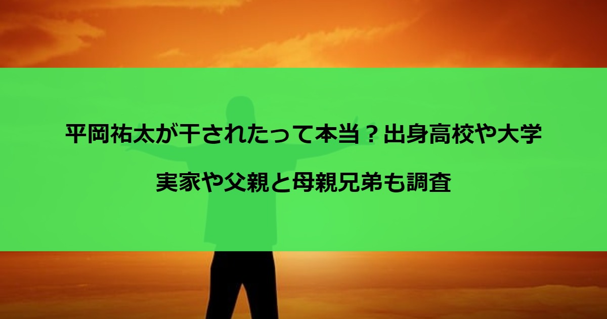 平岡祐太が干されたって本当？出身高校や大学・実家や父親と母親兄弟も調査