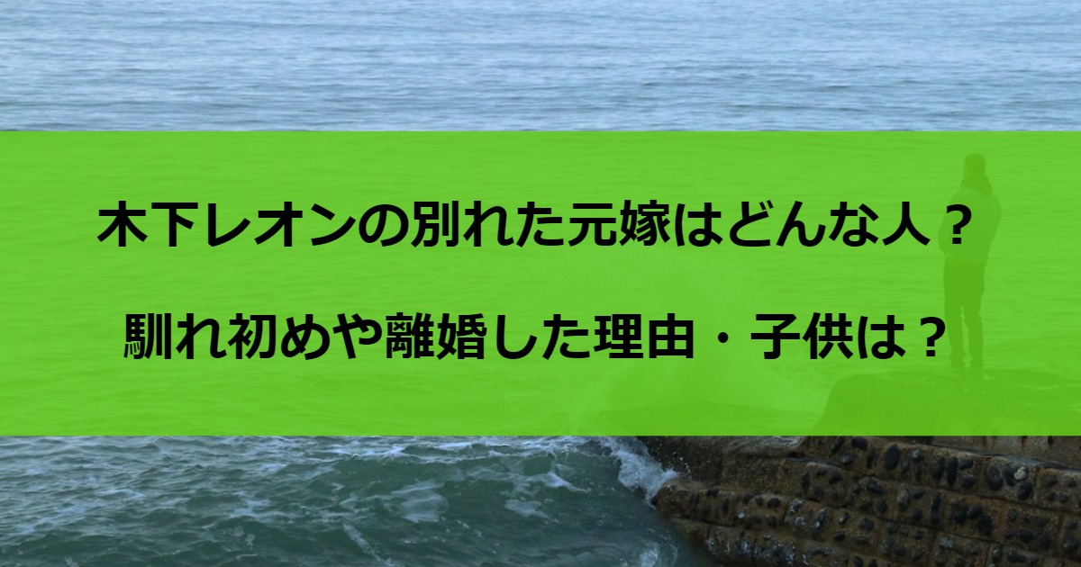 木下レオンの別れた元嫁はどんな人？馴れ初めや離婚した理由・子供は？