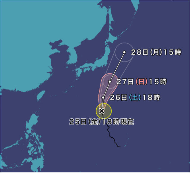 台風5号 21 チャンパーのヨーロッパ Ecmwf の進路予想や現在地 Windyも比較