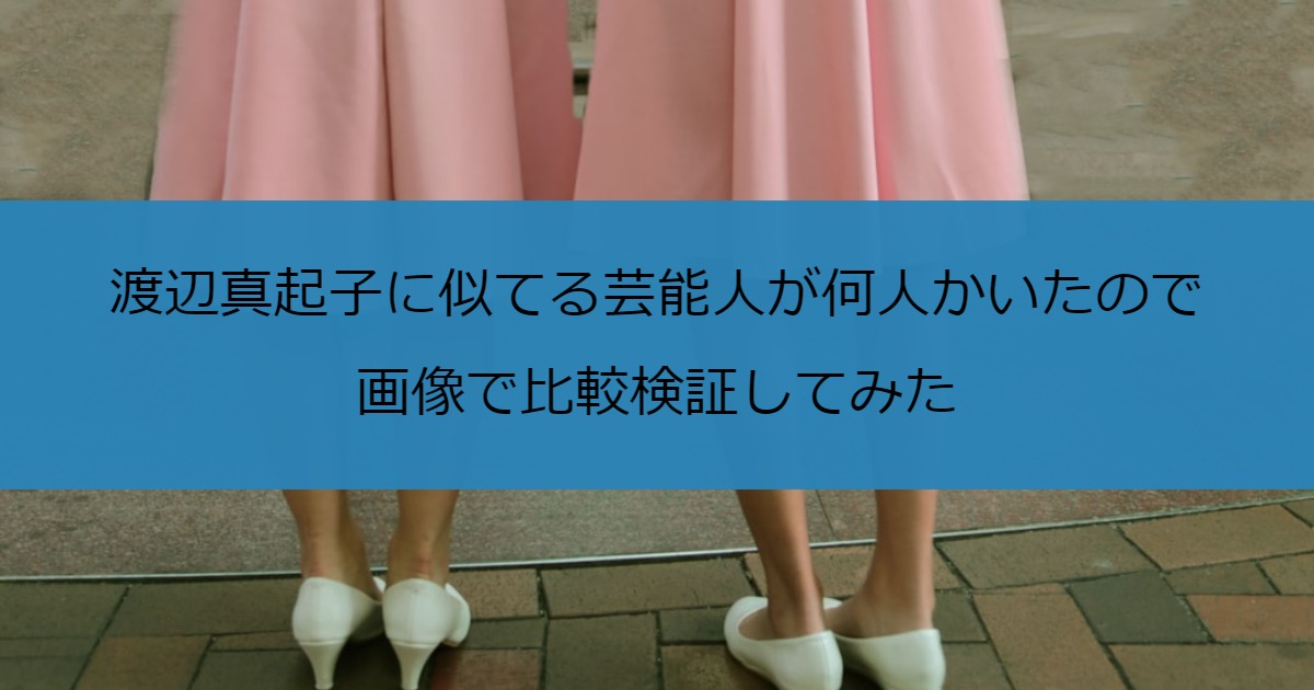 渡辺真起子に似てる芸能人が何人かいたので画像で比較検証してみた