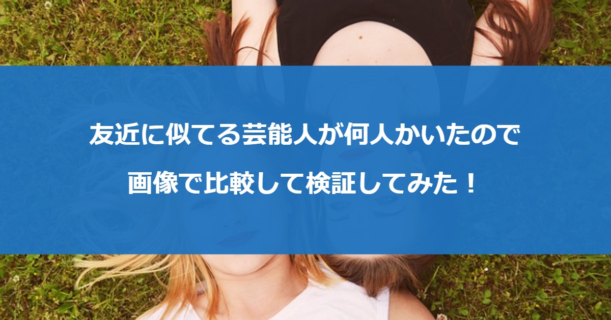 友近に似てる芸能人が何人かいたので画像で比較して検証してみた！