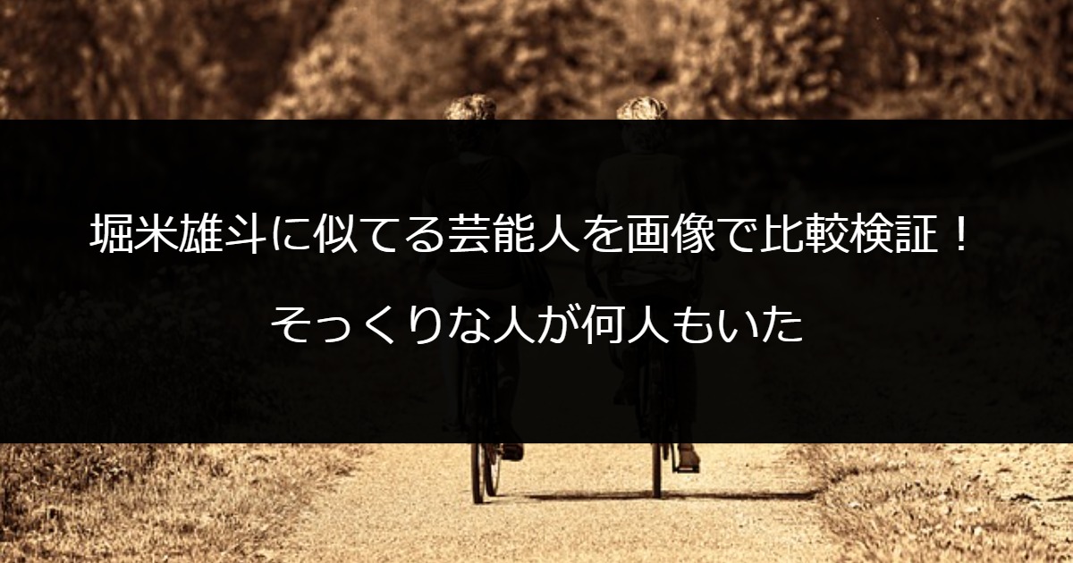 堀米雄斗に似てる芸能人を画像で比較検証！そっくりな人が何人もいた