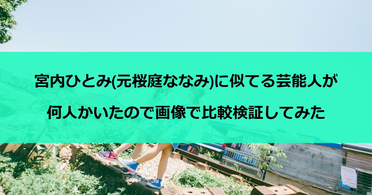 宮内ひとみ(元桜庭ななみ)に似てる芸能人が何人かいたので画像で比較検証してみた