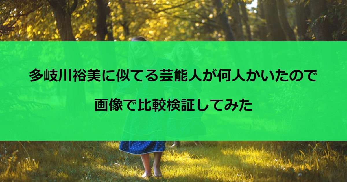 多岐川裕美に似てる芸能人が何人かいたので画像で比較検証してみた