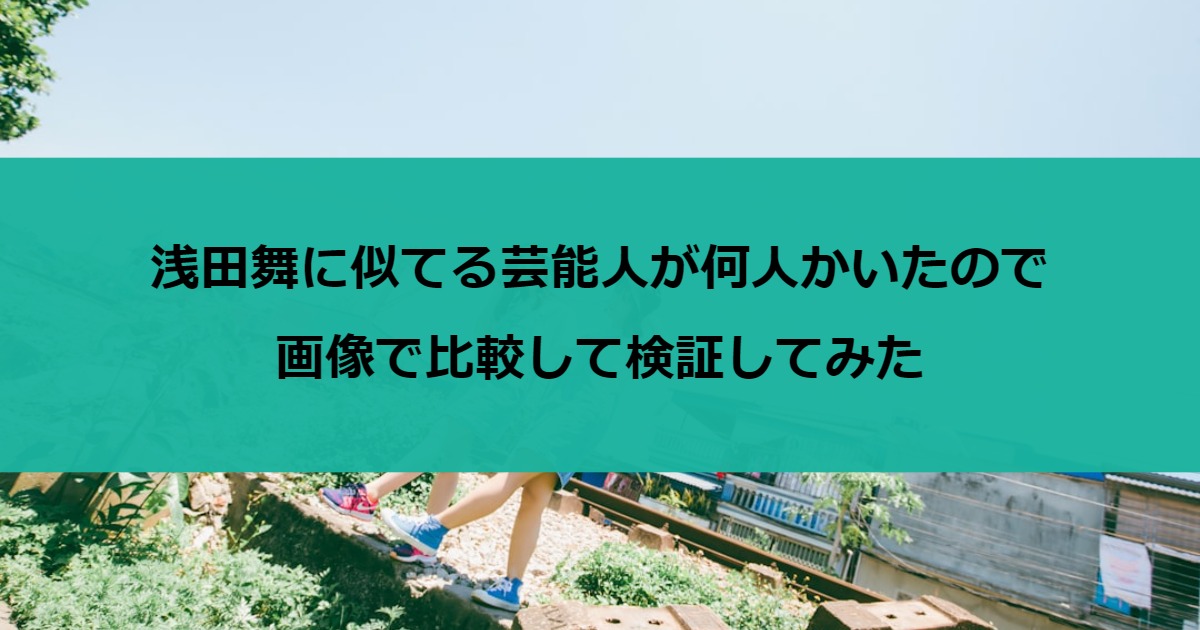 浅田舞に似てる芸能人が何人かいたので画像で比較して検証してみた