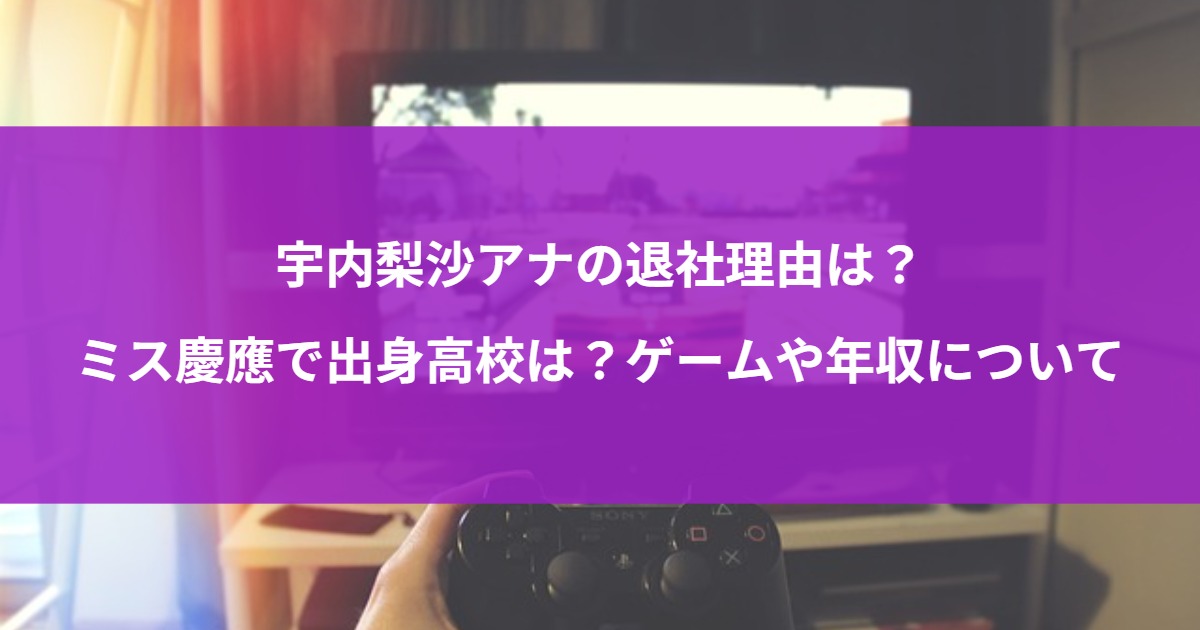 宇内梨沙アナの退社理由は？ミス慶應で出身高校は？ゲームや年収について