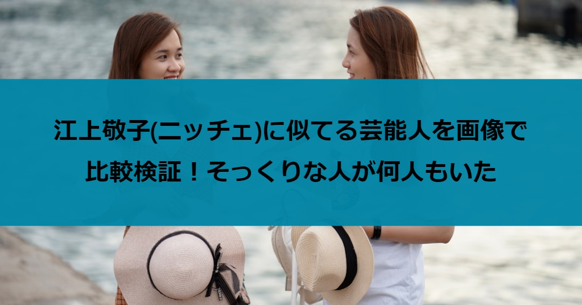 江上敬子(ニッチェ)に似てる芸能人を画像で比較検証！そっくりな人が何人もいた