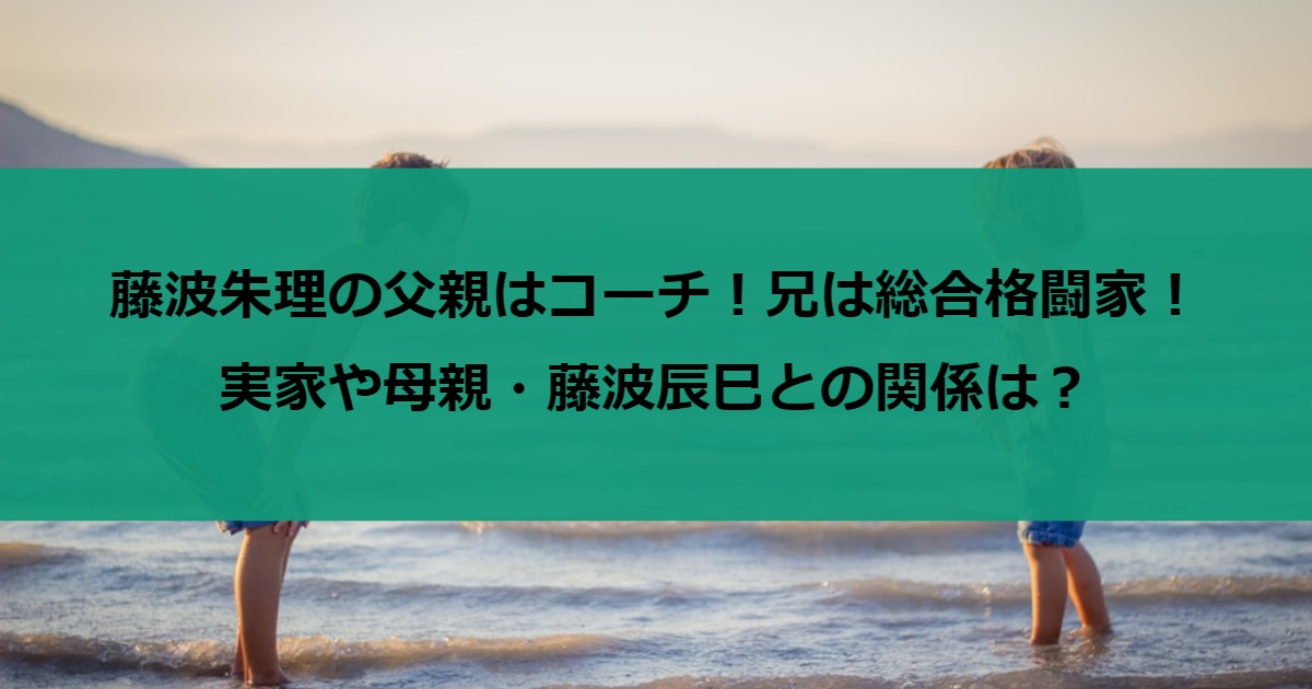 藤波朱理の父親はコーチ！兄は総合格闘家！実家や母親・藤波辰巳との関係は？