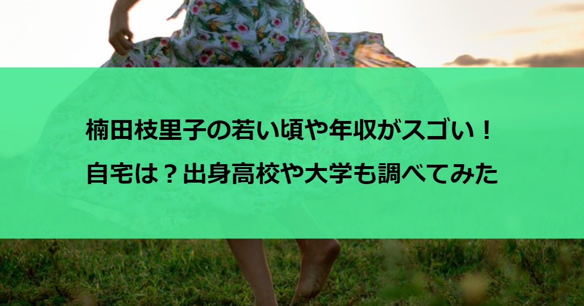 楠田枝里子の若い頃や年収がスゴい！自宅は？出身高校や大学も調べてみた