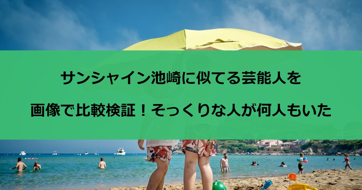 サンシャイン池崎に似てる芸能人を画像で比較検証！そっくりな人が何人もいた