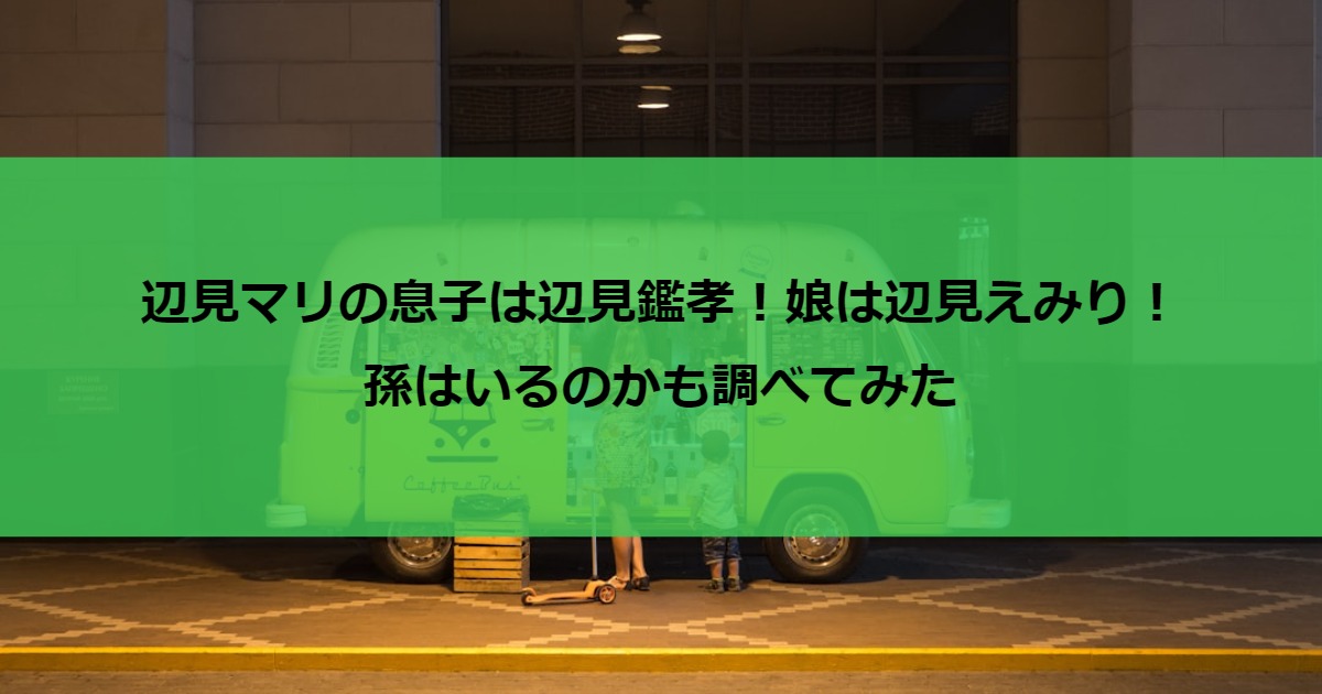 辺見マリの息子は辺見鑑孝！娘は辺見えみり！孫はいるのかも調べてみた