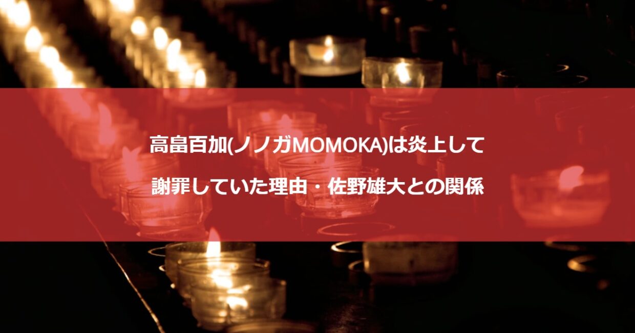 高畠百加(ノノガMOMOKA)は炎上して謝罪していた理由・佐野雄大との関係