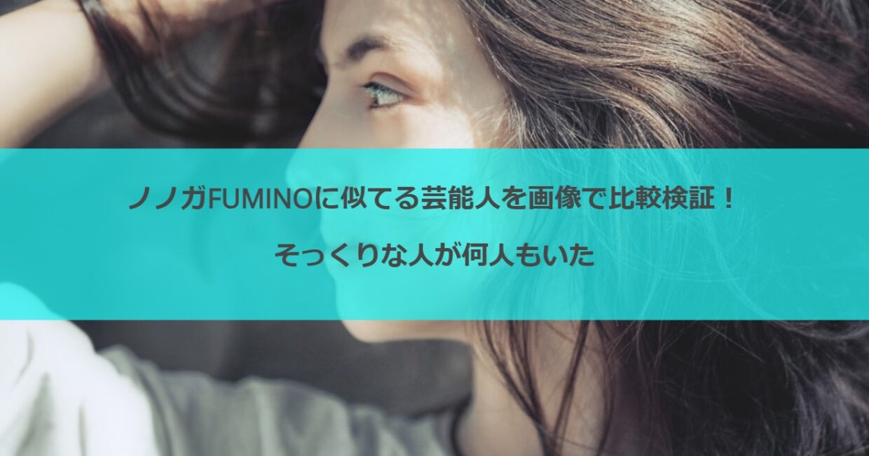 ノノガFUMINOに似てる芸能人を画像で比較検証！そっくりな人が何人もいた