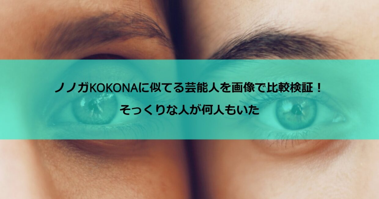 ノノガKOKONAに似てる芸能人を画像で比較検証！そっくりな人が何人もいた