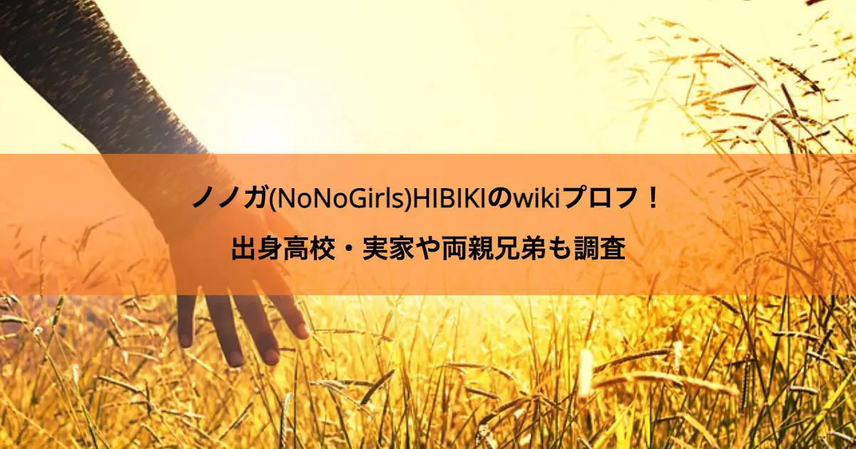 ノノガ(NoNoGirls)HIBIKIのwikiプロフ！出身高校・実家や両親兄弟も調査