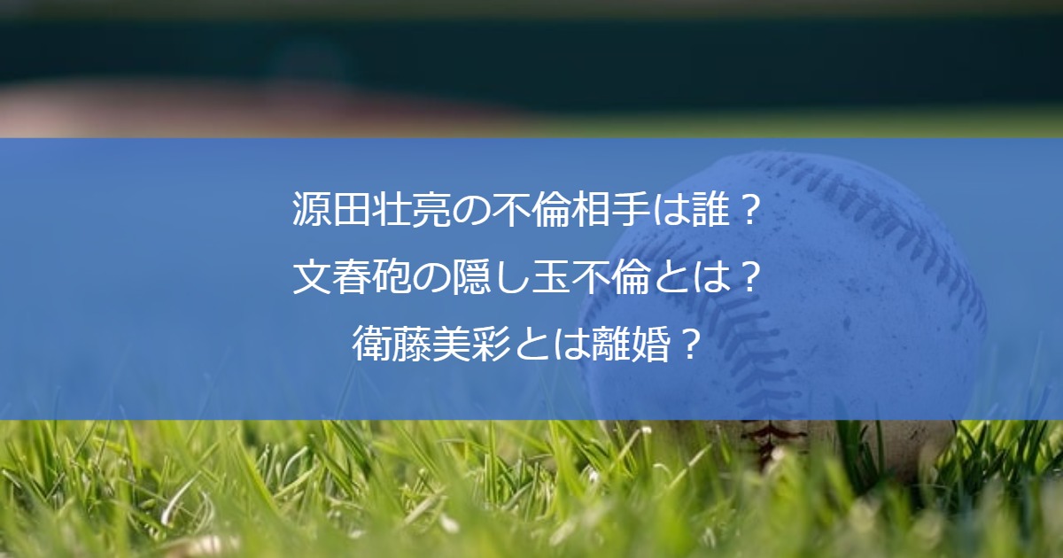 源田壮亮の不倫相手は誰？文春砲の隠し玉不倫とは？衛藤美彩とは離婚？