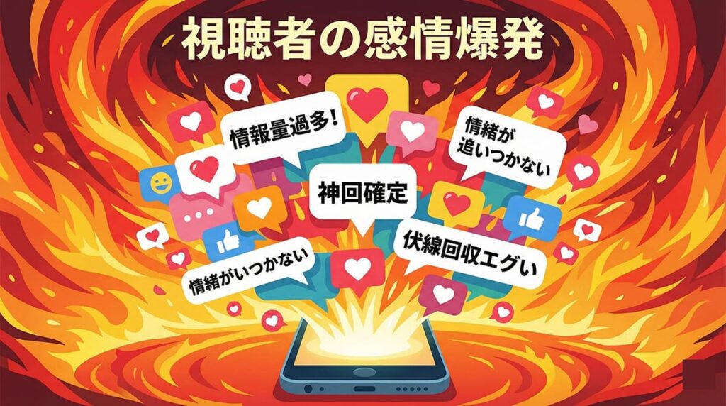 SNS上での『ちょっとだけエスパー』第7話の視聴者反応イメージ。驚き、混乱、感動のコメントが飛び交うタイムラインの様子。