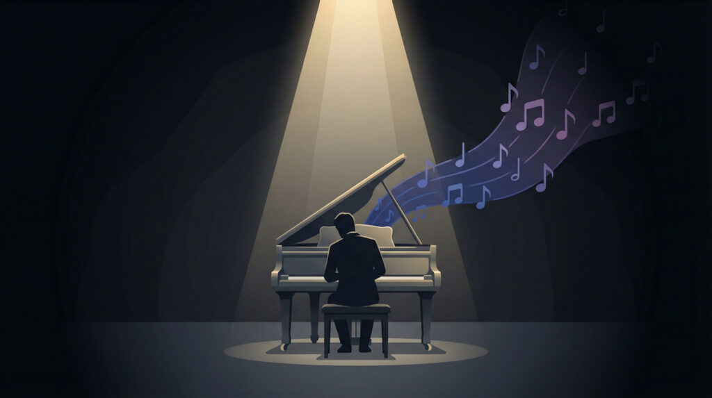 ドラマ劇中で宇都見真がピアノでカノンを演奏する哀愁漂うイメージイラスト。涙腺崩壊の名シーンを再現。
