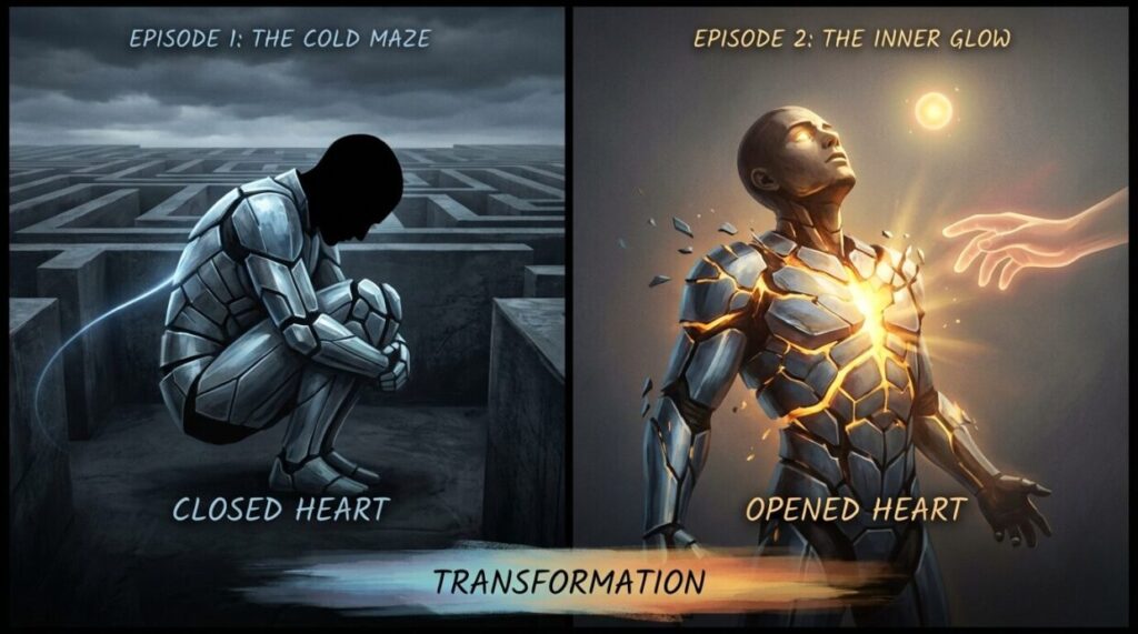 キャラクターの成長という記事の軸を視覚的に補強する画像